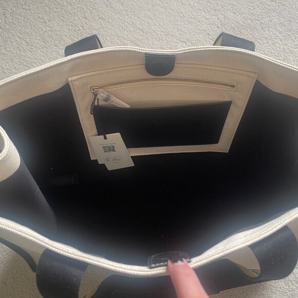 NWT Ted Baker Georjey Branded Webbing Canvas Tote ~ Ecru - Picture 6 of 10